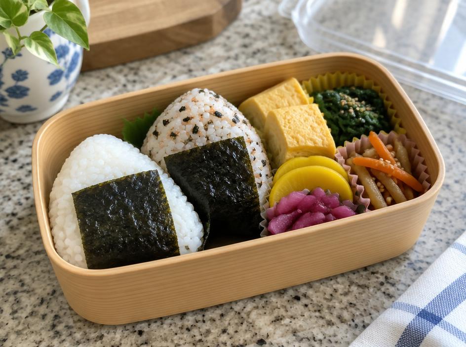 Seasonal onigiri bento